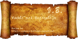 Vadászi Bottyán névjegykártya